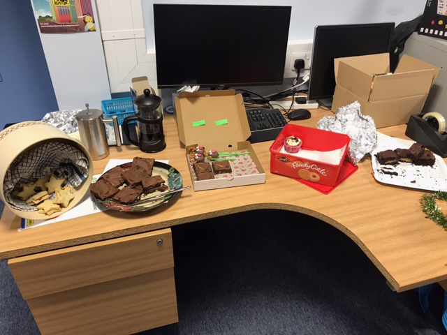 Half way through this weeks Christmas bake off and we've all put half a stone on each!!! 😆🧁🍰🍫 #bakeoff #Brownies <a href="/LeedsandYorkPFT/">Leeds & York Partnership NHS Foundation Trust</a>