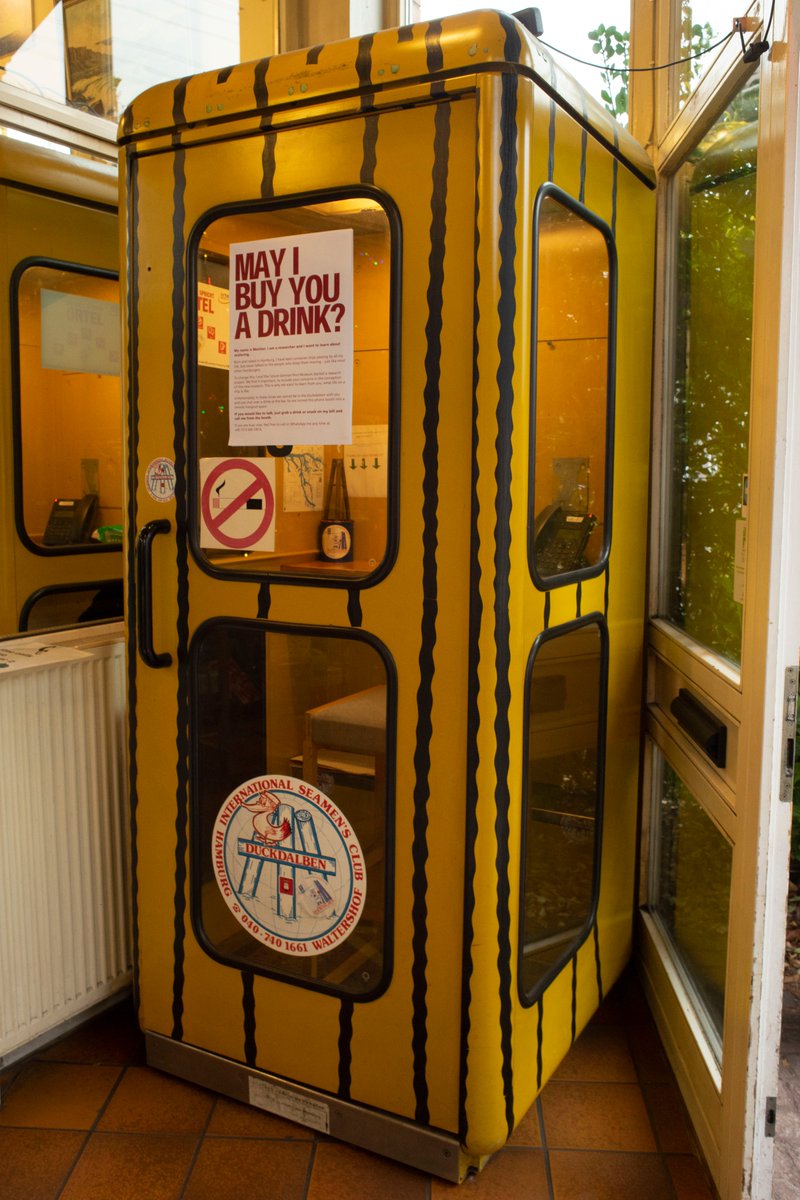 ruhkopf's tweet photo. #Fieldwork in the pandemic, take 1. Research phone at #Duckdalben international seamen's club in Hamburg.
#logistics #ForgottenSpace #globalization #hafenmuseum #ArtBasedResearch https://t.co/vyp8nxWWxN