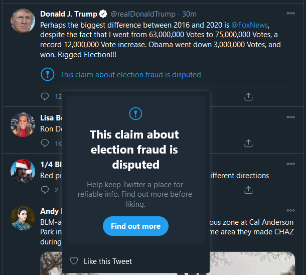 The1JasonAW's tweet photo. #RemoveSection230 @Twitter is still attempting to interfere with #FreeSpeech!!! Now putting a warning before you can like a tweet.
Don't see this on ANY liberal, or any other extremist like Antifa terrorists or BLM for that matter, just conservative tweets. #BlanantBias @tedcruz https://t.co/Z12fQ6vZH5