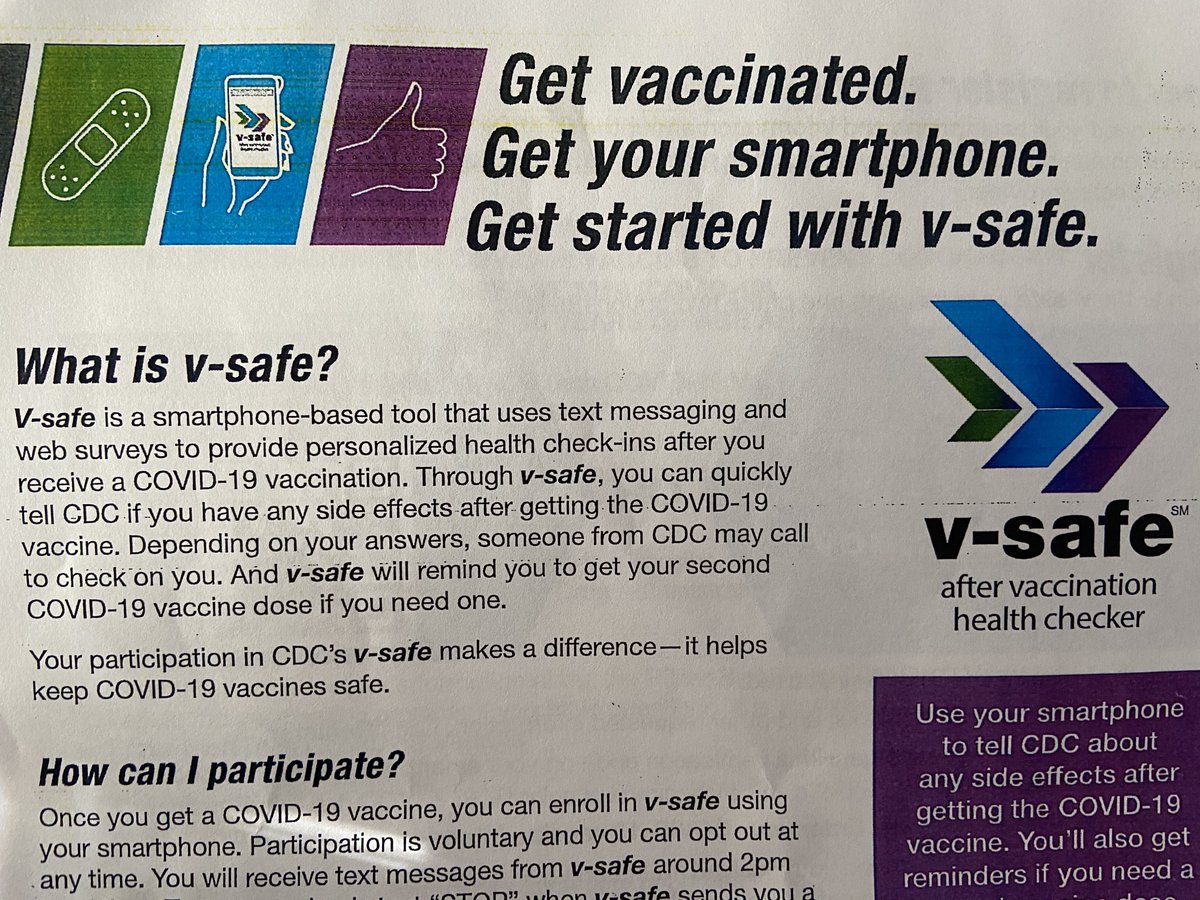 I'll be tracking my symptoms on teh CDC's after vaccination health checker. I'm excited to be in this first wave toward curbing suffering and returning us to normalcy.