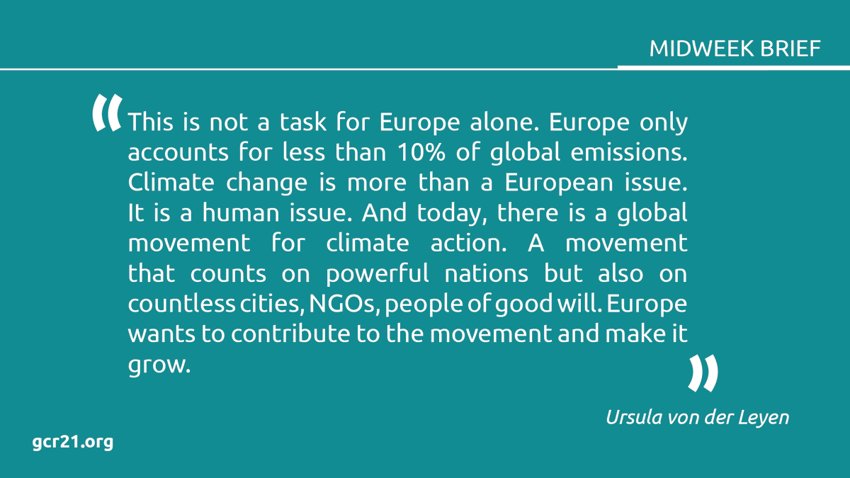 GCR_21's tweet photo. The Climate Ambition Summit was held in Brussels on 12 Dec 2020. The event provided a platform for countries to agree on cutting net emissions by 55% before 2030. EC President @vonderleyen highlighted the need to expand the movement globally. #ClimateAction #midweekbrief @COP26 https://t.co/oGjd39DfCl