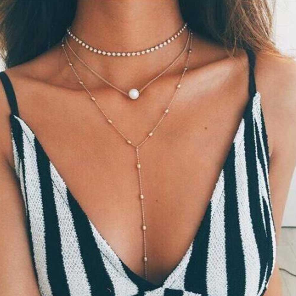 11thLounge's tweet photo. Women's Multilayered Chain Choker with Pearl #girls #hair https://t.co/dIJEHNx5bh