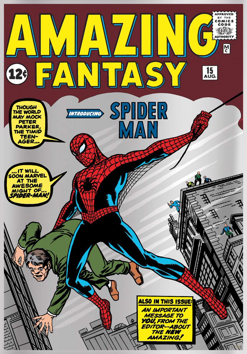 What do you get with Comics Code Approved  #Spiderman? A kid. A high school teenager. Fine upstanding citizens calling him a freak and a public menace.