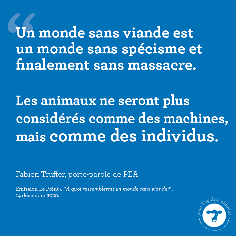 obsduspecisme's tweet photo. Notre porte-parole Fabien Truffer a participé au podcast Le Point J de la @RadioTeleSuisse: "À quoi ressemblerait un monde sans #viande?". Merci à lui pour cette intervention!

Pour PEA, le futur est l’avènement d’une société égalitaire pour tous les animaux✊ https://t.co/MCE4cN932I