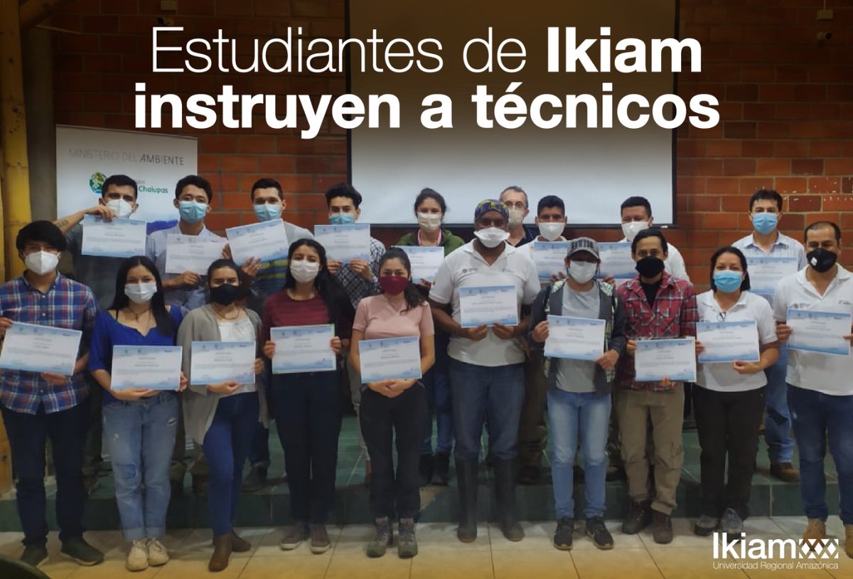 u_ikiam's tweet photo. Estudiantes de Ingeniería en Ciencias del Agua e Ingeniería en Ecosistemas de #Ikiam instruyen en el taller de "Capacitación para el monitoreo acuático en las cuencas de la Reserva Biológica Colonso Chalupas". https://t.co/zCFe2UaZ8V