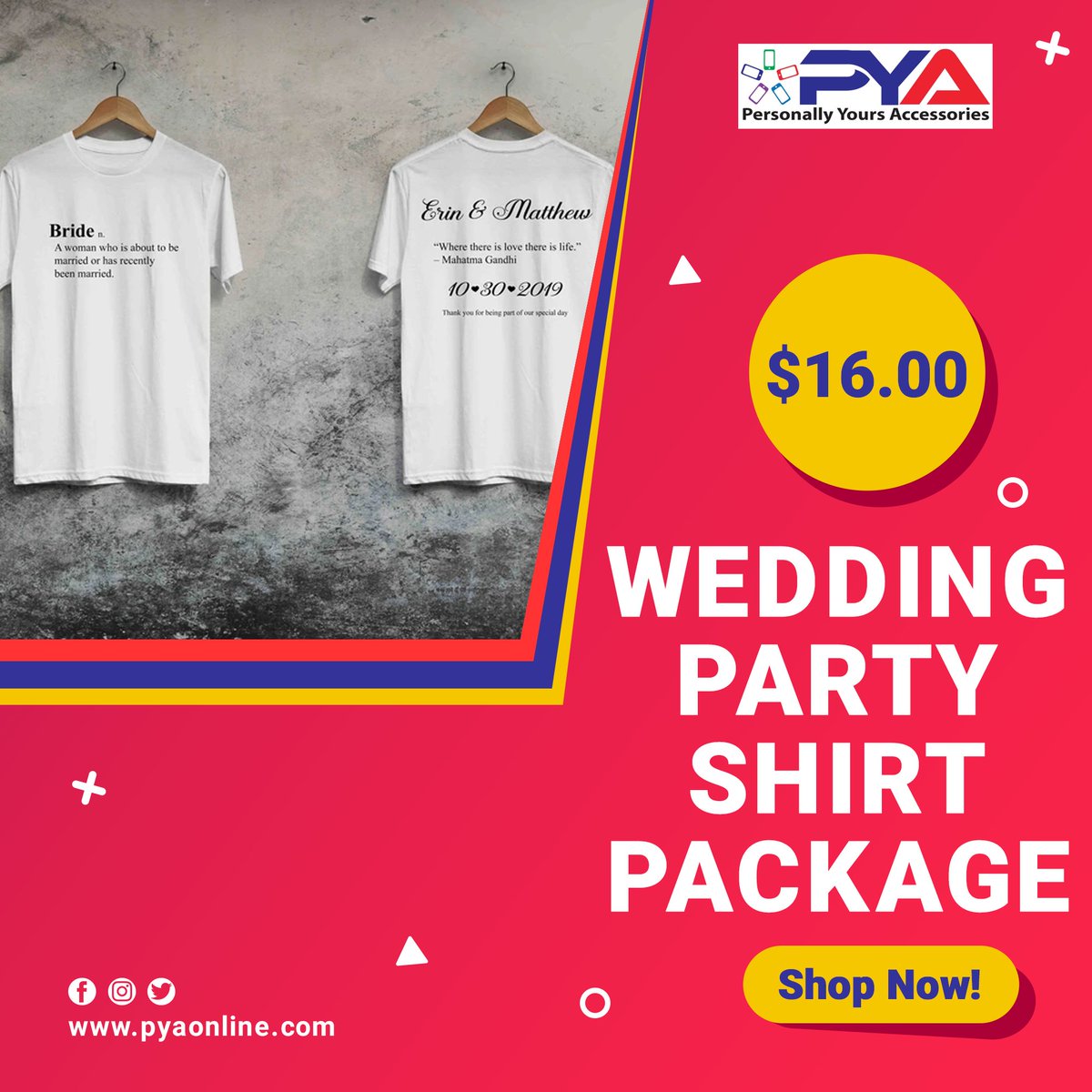 Premium high quality - Bride, Groom, Maid of Honor, Matron of Honor, Bridesmaid, Best Man, Groomsman, Mother of the Bride, Father of the Bride, Mother of the Groom, Father of the Groom, Flower girl, ring bearer, and usher shirts.
🥰

Click the link below
l8r.it/8zRL