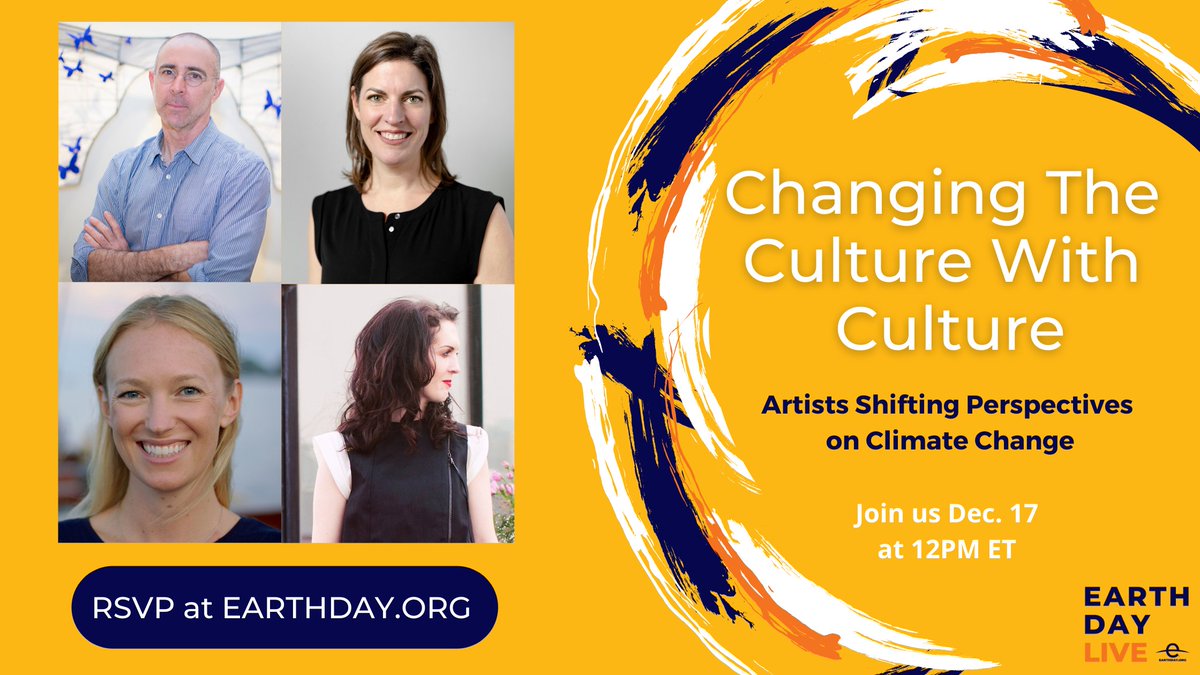 EarthDay's tweet photo. To address climate change, we need to change culture. Art will play a significant role. 🎨👨‍🎨👩‍🎨

Tune in Dec. 17 at 12PM ET to hear from an expert panel of artists on how they use art to shift perspectives on climate change. 

Register here: https://t.co/HLikvIyXSA https://t.co/cd5KWoaMzu