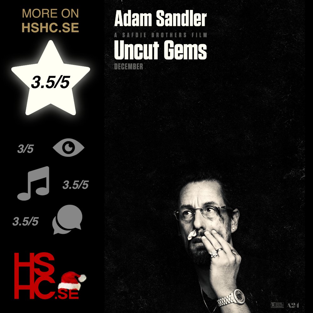 HSHC_SE's tweet photo. Day 16 in our #December #Calendar and today we #dive into #Netflix #Movies and more specific #UncutGems that's been out for just about 1year now. #AdamSandler has the lead role in a very different role compared to what we normally see from him.
https://t.co/C7vkVfwcRm
#HomeCinema https://t.co/cWC3Si9kUu