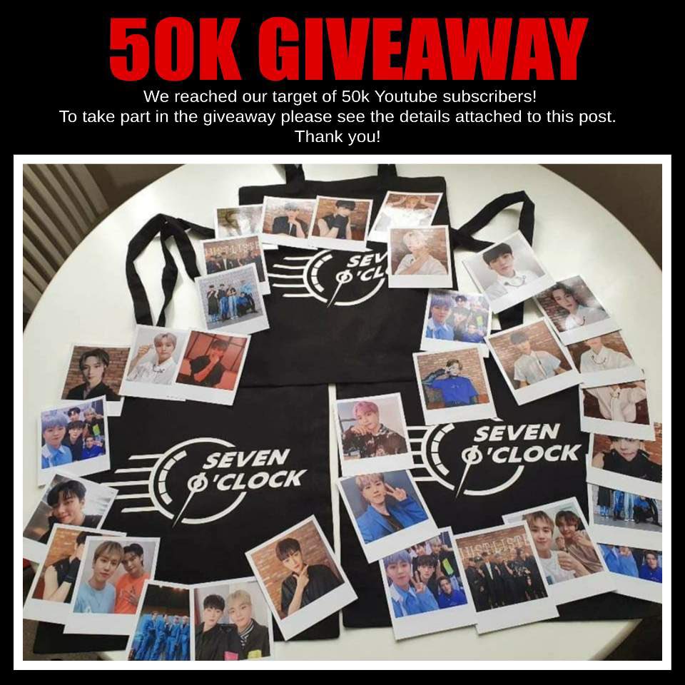SevenOClock_UK's tweet image. ✨GIVEAWAY✨
Seven O'Clock tote bag and polaroid set!!!

✨To enter

Subscribe to Seven O'Clock official YT, twitter and vlive channels. Comment below a Screenshot with your username and evidence you’ve subscribed. And make sure to follow the UK pages too.