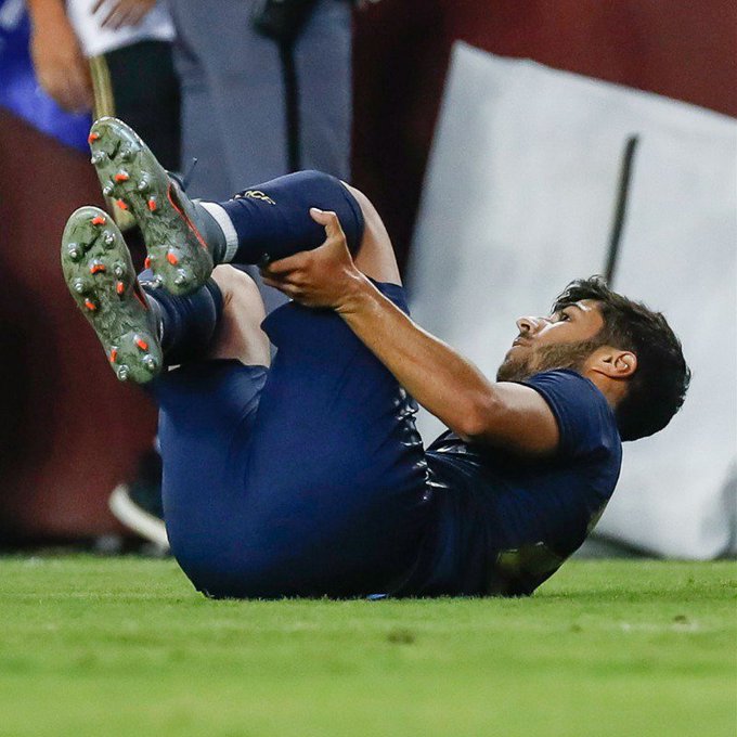  | Injury:6 minutes after scoring the goal, Marco Asensio ruptured his Anterior Cruciate Ligament (ACL) & had lateral meniscus tear.Asensio went through surgery, rehabilitation & made his return last season post Covid-19 break.