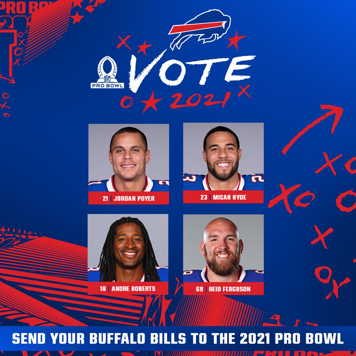 BuffaloBills's tweet image. 1️⃣ RETWEET = 2️⃣ VOTES

#ProBowlVote | @J_Poyer21
 
#ProBowlVote | @Micah_Hyde
  
#ProBowlVote | @AndreRoberts

#ProBowlVote | @SnapFlow69