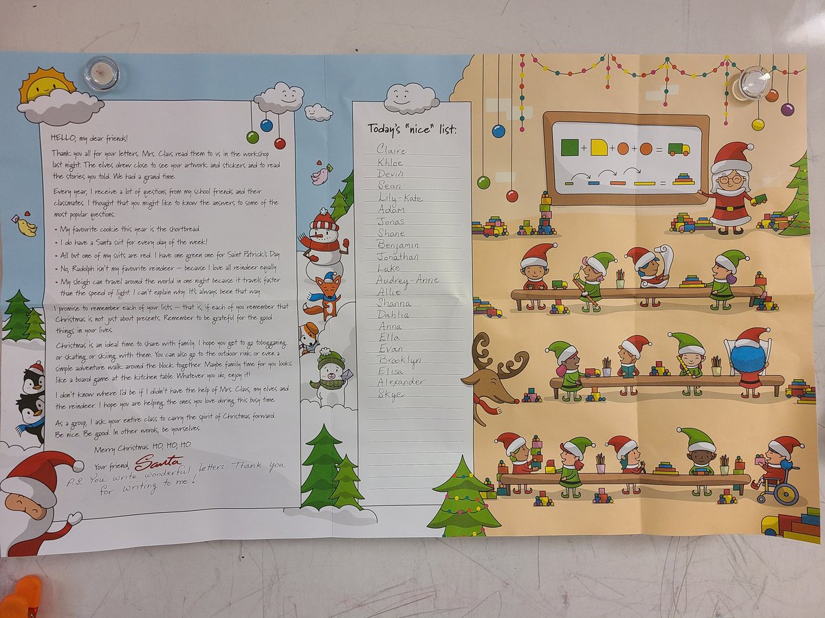 MissKeshiaLee's tweet photo. Special delivery today for 5-2, all the way from the North Pole! It seems like Santa really has been keeping a close watch on us with his "nice" list as of today. Luckily we all made it! #gradefive #checkittwice #santaiswatching @VillanovaSchool @NLESDCA https://t.co/0KncOJ3xix