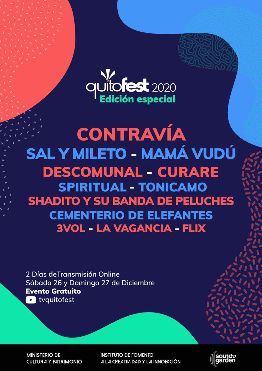 rpadpre's tweet photo. Año complicado, pero aún así se viene un @quitofest edición especial https://t.co/NGlhhCeJCA