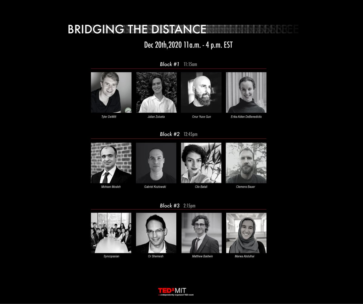 Excited to give a TEDxMIT talk! I'll discuss why we are failing to solve Alzheimer’s disease and how technology can reverse this failure.
To avoid making a TED-VirusSpread, we were each filmed individually. 
December 20th, 2020, 11 AM - 4 PM ET. See link!

tedxmit.org/fall-2020-brid…