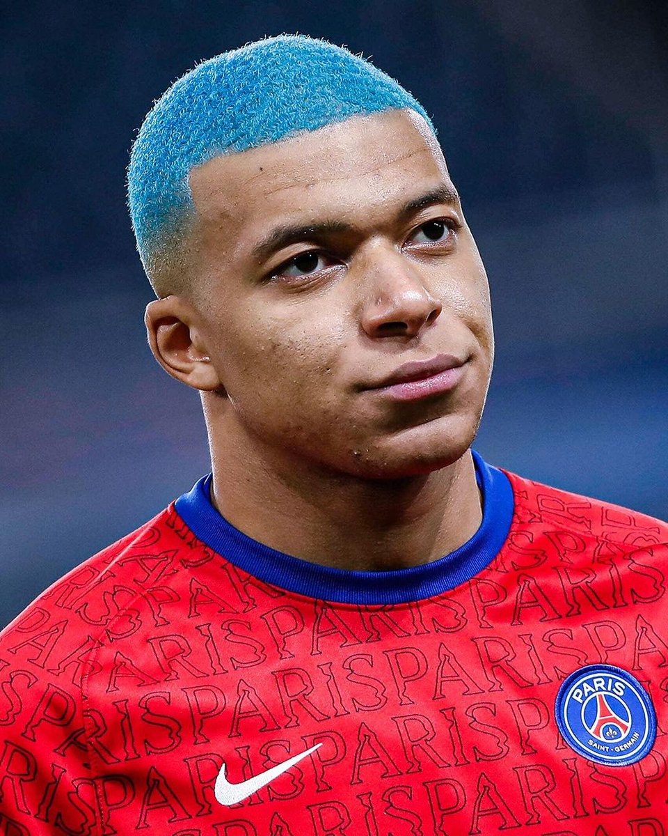 Football Tweet On Twitter Kylian Mbappe Celebrates His New Hair Colour With A Goal