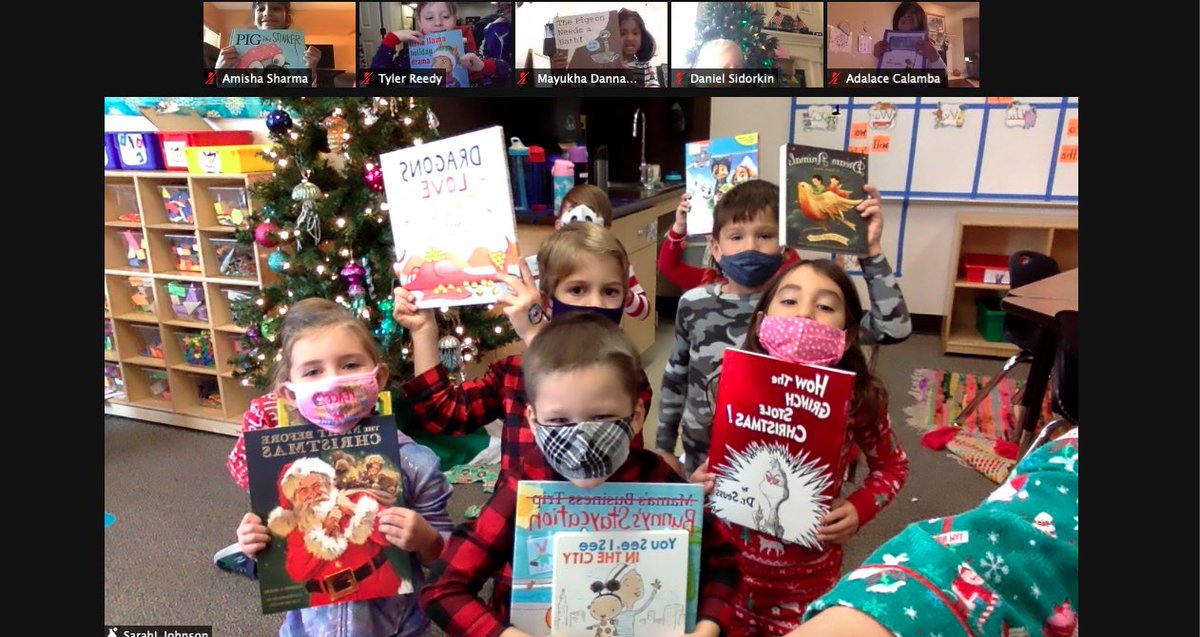 Class Holiday Party today ! We got to open a book from a friend in class in a fun book exchange 🎄🎅