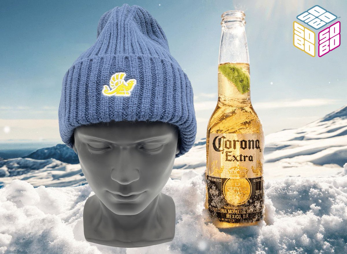 soboconcepts's tweet image. When you’re drinking an ice-cold Corona in the winter, sometimes it helps to put on a comfy, warm beanie.

#custombeanie #winterswag #customapparel #uniquebranding #skiswag #giftideas