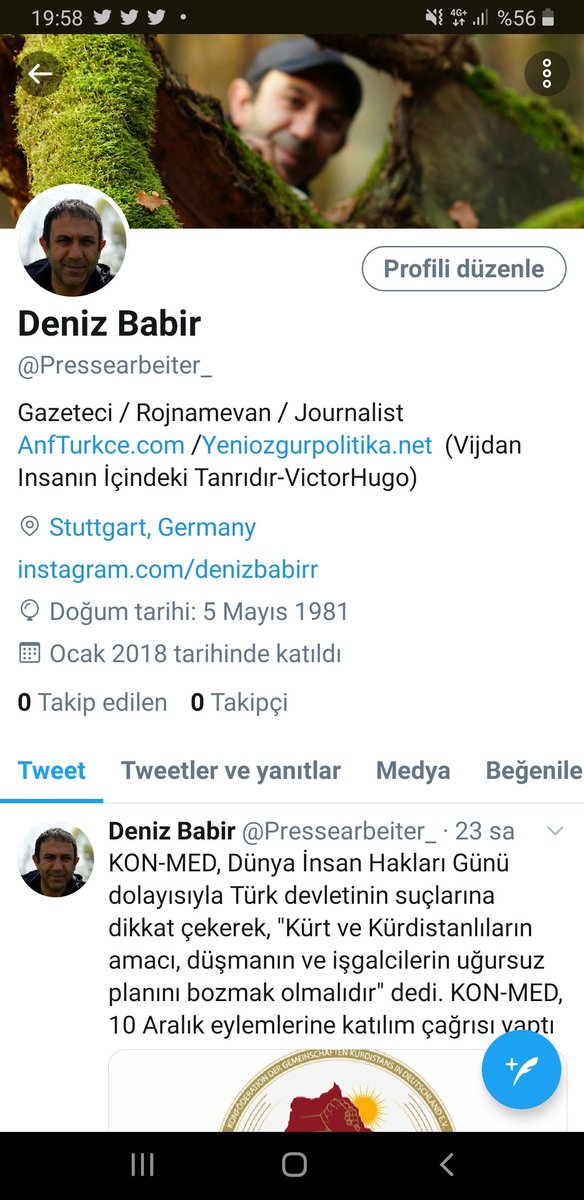 Freie_Presse_1's tweet photo. Merhaba arkadaşlar Twitter hesabım bir süreliğine askıya alındı. Bir müdet bu hesap üzerinden sizlerle olacam. Sevgiler, selamlar https://t.co/yysOq9I6nE