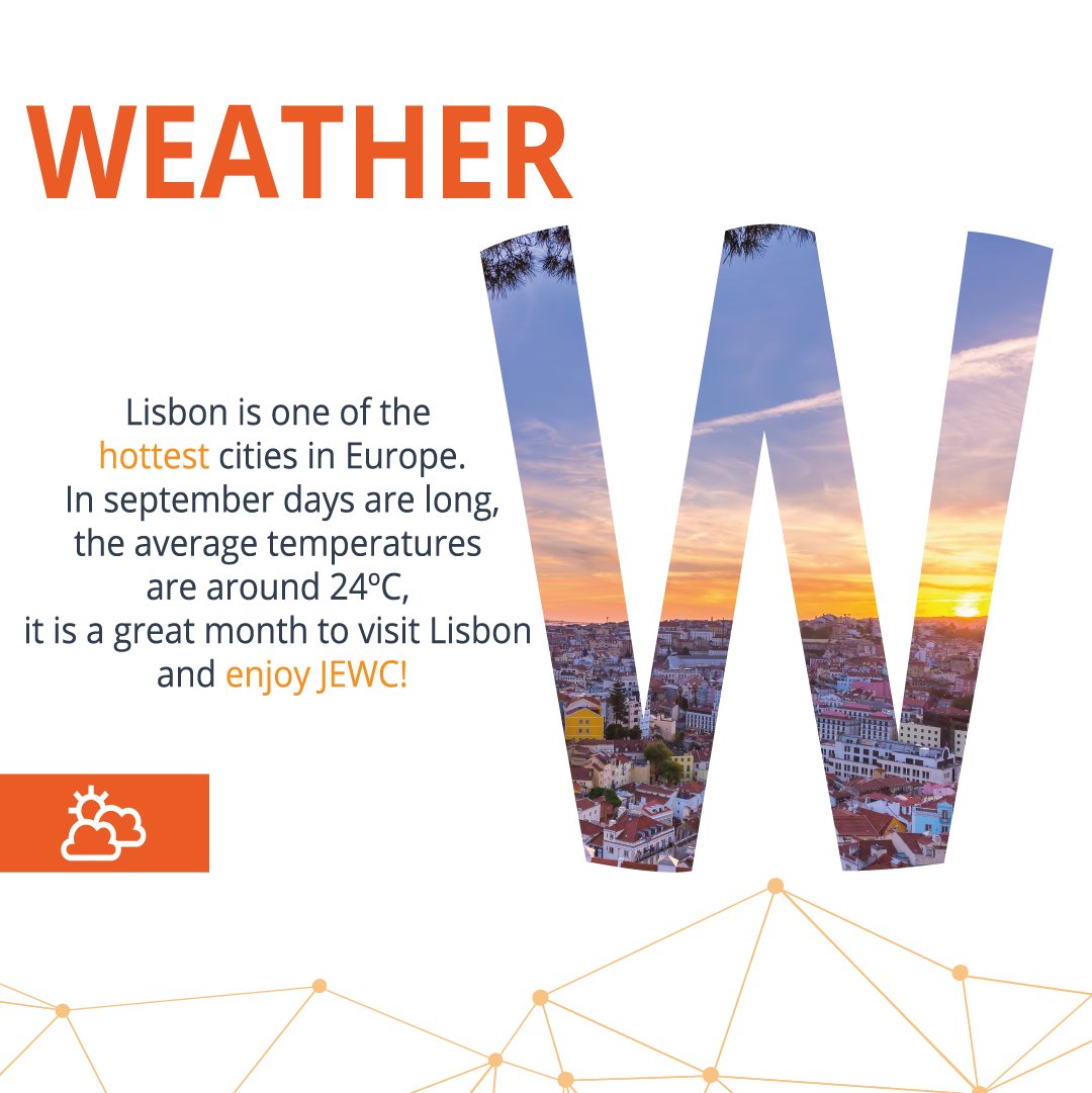 JEWC2021's tweet photo. The capital of Portugal, on the riverside, hides treasures of history. Lisbon is the European capital that has more hours of sunshine - get ready for the experiences! 

Want more reasons to visit Lisbon and come to JEWC’21? 

#WeAreGlobal
#TimeToReconnect
#TimeToImpact https://t.co/G58fiZnnRo