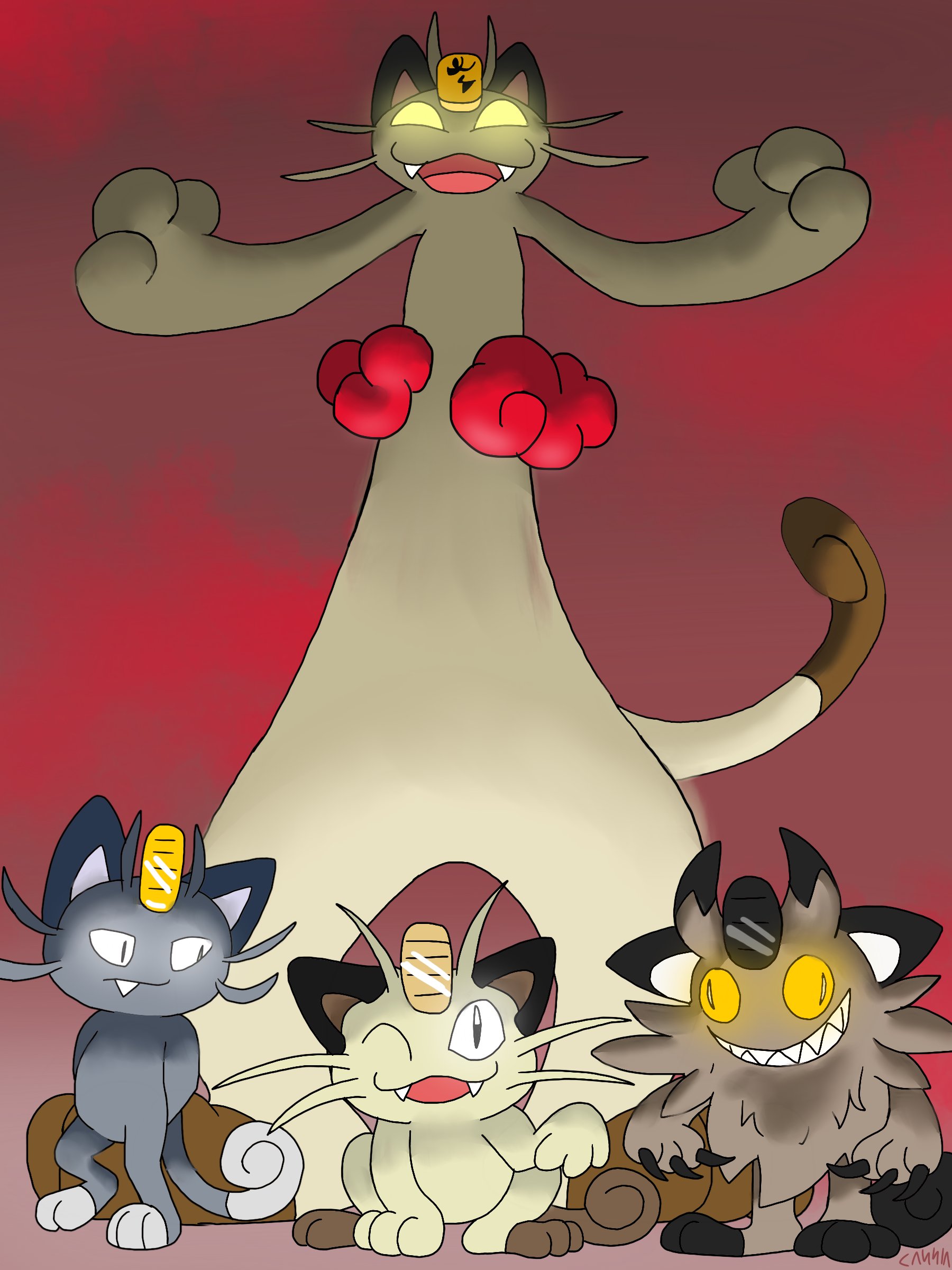 X awesomegoats Meowths pokemonfanart pokemon galar