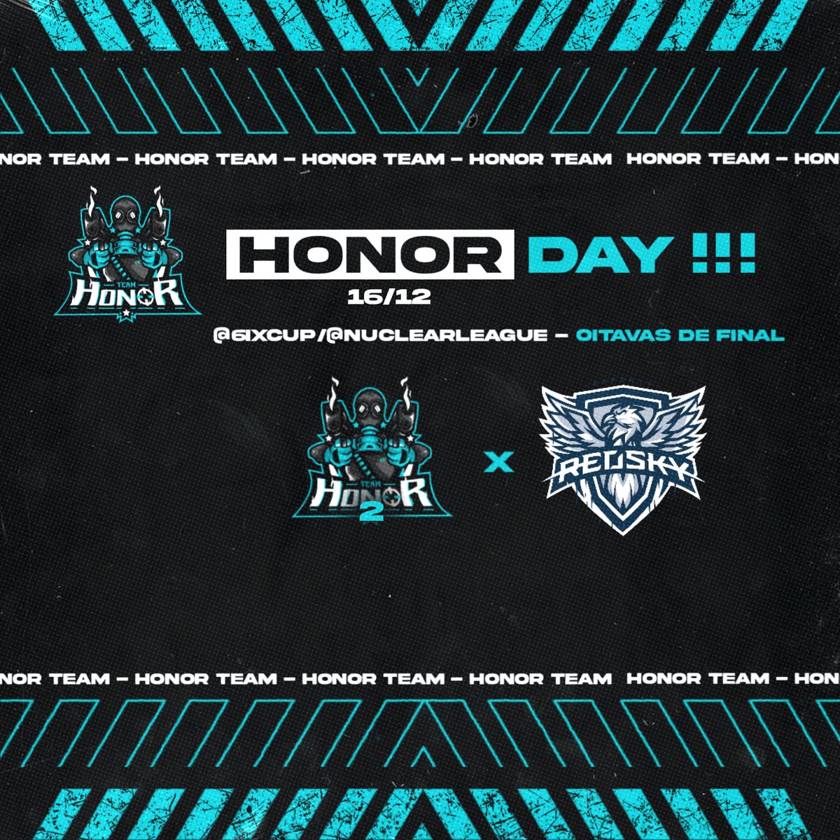 {GAME DAY}

Hoje temos apenas 1 compromissos onde nosso squad 2 enfrenta a equipe da RedSky pelas oitavas de finais da 6ixCup/NuclearLeague.

Vamos com Tudo!!!

#goHONOR🖤💙
