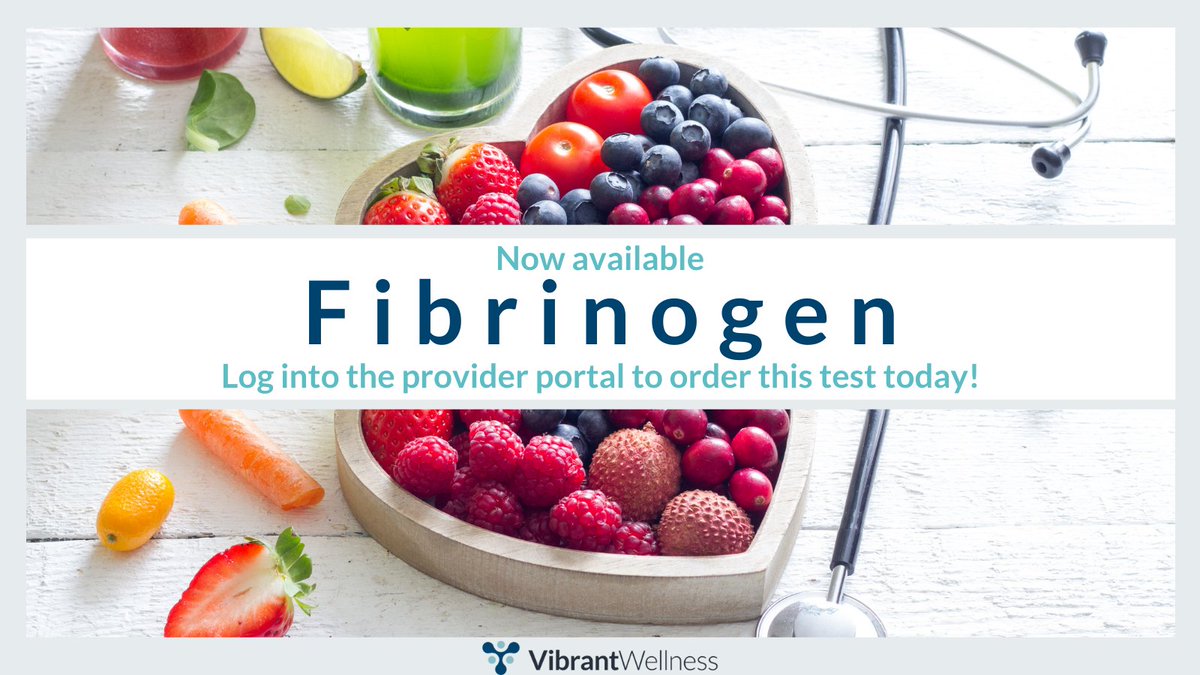 DrEddyClinic's tweet photo. RT @VibrantLabs1: Beginning today, #fibrinogen is available to order in our provider portal! At #VibrantAmerica, we've made it easy for you to order fibrinogen alongside cardiovascular and cardiometabolic labs #functionalmedicine #hearthealth #cardiovasc… https://t.co/qpaKCTqo0P