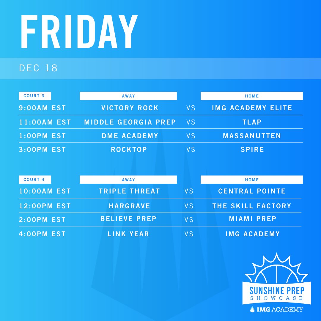 IMGABasketball's tweet image. We are less than 24hrs away from game time! You do not want to miss out on the inaugural Sunshine Prep Showcase

College Coaches &amp;amp; NBA Staff get *free access*, 50+ already signed up!

Spectators $10 all-event livestream pass

All event information is here: bit.ly/SunshinePrep