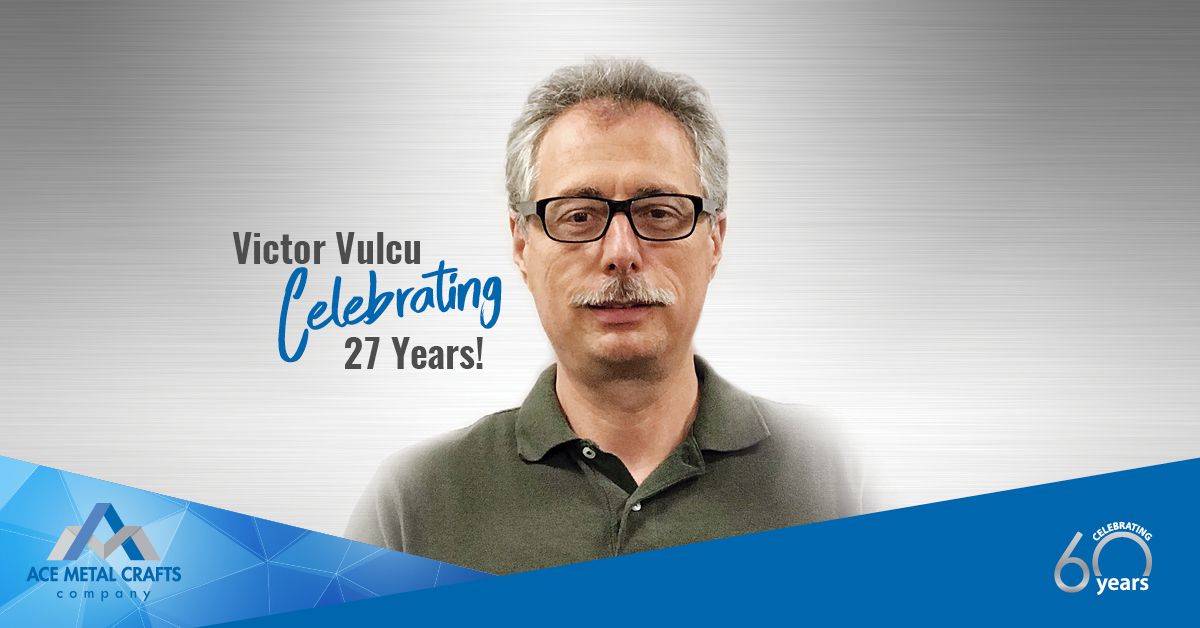 AceMetalCrafts's tweet photo. We would like to thank Victor Vulcu for being such an important member of the ACE family. For 27 years, Victor has been our go to guy, figuring out whatever we needed to be solved in a variety of roles, from production to engineering. ACE appreciates your contributions! https://t.co/6RIhqleSgV