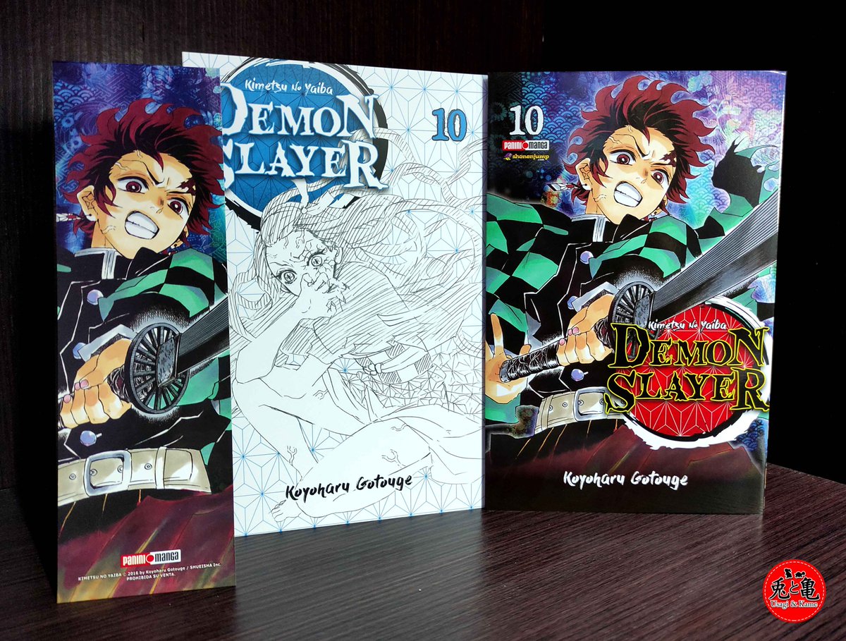 UsagiToKameMx's tweet photo. Tanjiro está al límite en la batalla contra Daki, la Creciente Seis. Nezuko aparece para rescatarlo. Uzui, Inosuke y Zenitsu aparecen, pero aparece otro cruel demonio, Gyutaro, del lado de Daki, y no se ve que las cosas mejoren.

Ya disponible #DemonSlayer10 en 🐇#UsagiToKame🐢 https://t.co/xMxF8HkGR8