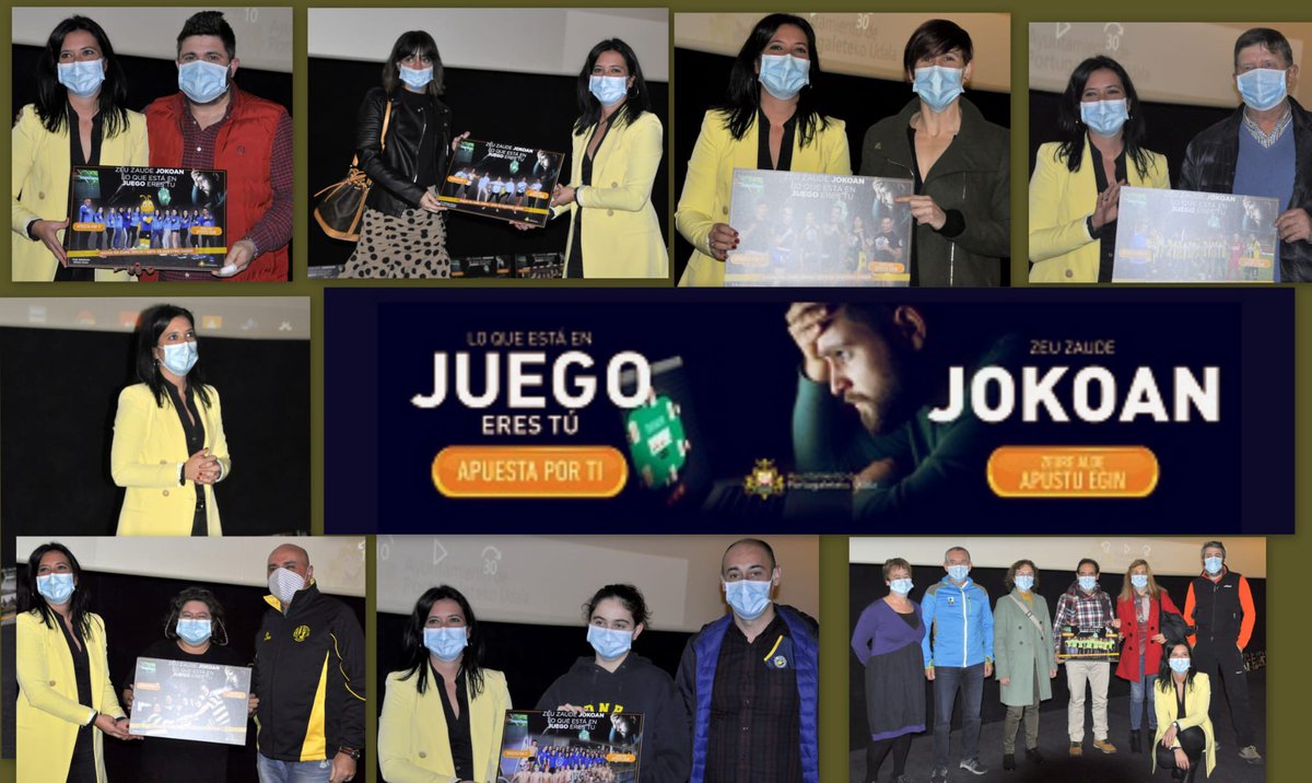 🎯Hoy, por fin, llegó la presentación de la campaña de prevención de las apuestas y juegos online realizada por Ayuntamiento con colaboración de los clubes deportivos de #Portugalete e interrumpida por la pandemia. Eskerrik asko parte-hartzeagatik 🥇#portukirolak #apuestaporti