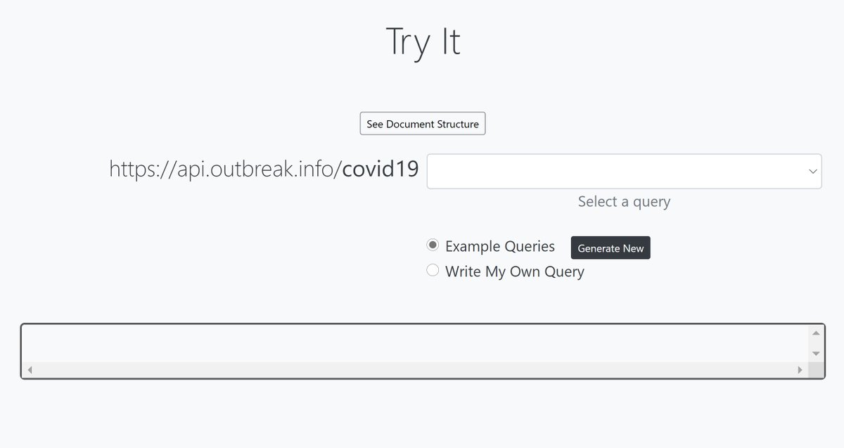 DiseaseOutbreak (@diseaseoutbreak) on Twitter photo All #COVID19 and #SARSCoV2 data is available via #opensource API, built using <a href="/biothingsapi/">BioThings API</a>
Try it:
api.outbreak.info All #COVID19 and #SARSCoV2 data is available via #opensource API, built using <a href="/biothingsapi/">BioThings API</a>
Try it:
api.outbreak.info
