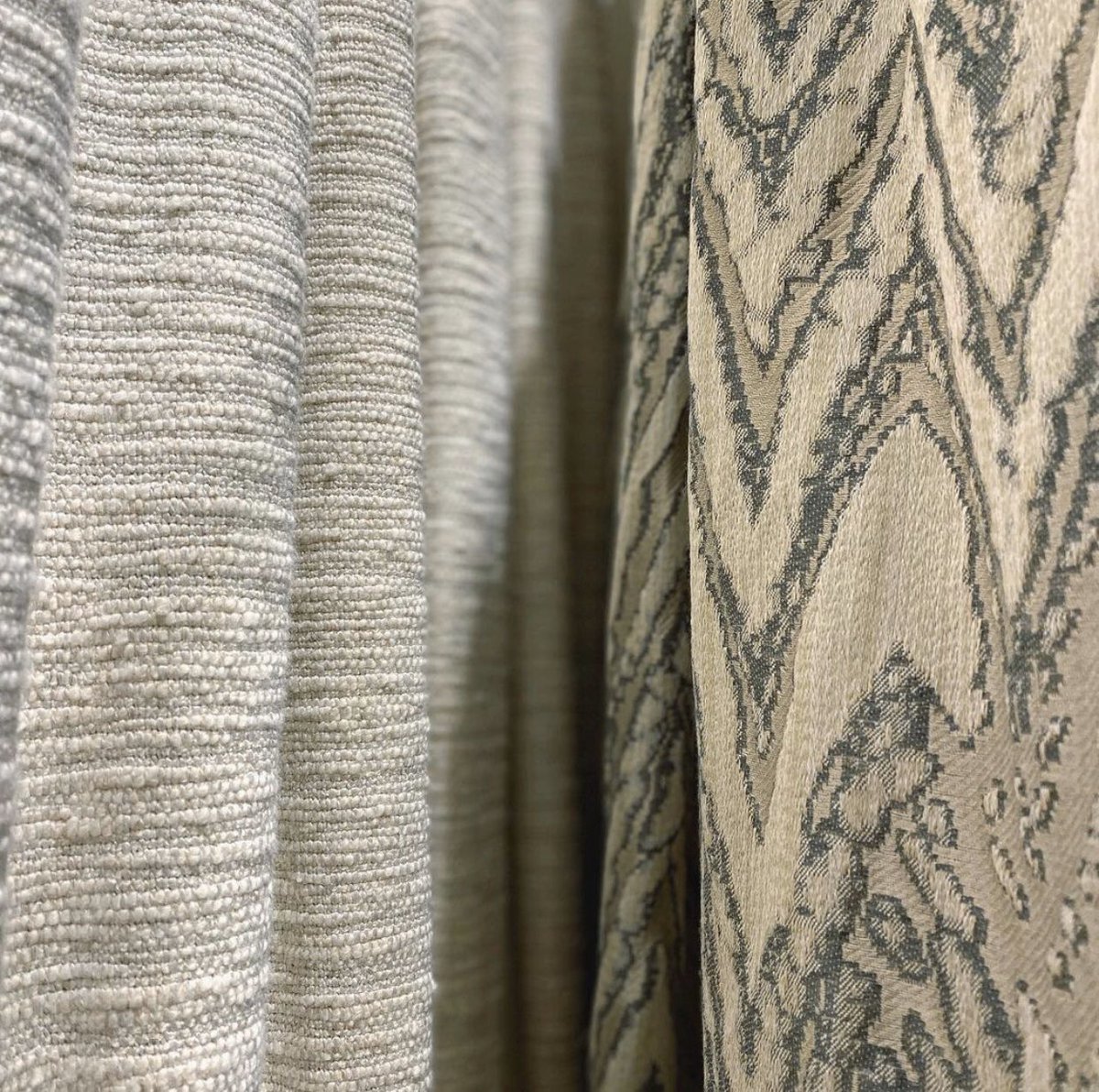 The perfect pair! ⠀
⠀
Sillara 1458 is a textured weave with a great rub test of 100,000 making it ideal for domestic and contract use. Paired with our striking flame stitch, Pisani 5025, also with a high rub test of 50,000, these two fabrics compliment each other beautifully!
