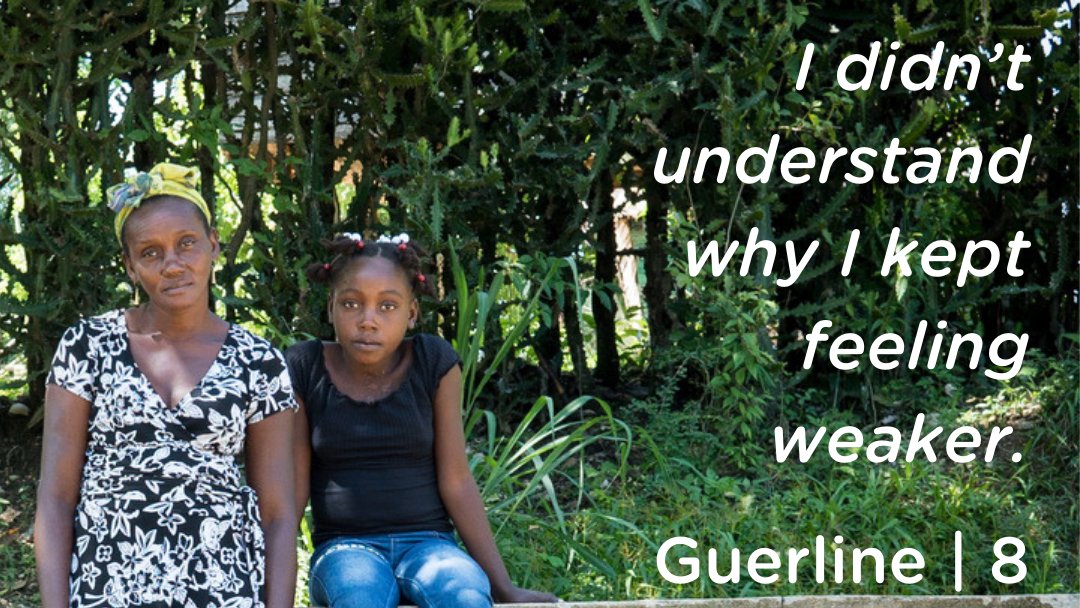 (1/4) “I didn’t understand why I kept feeling weaker.” Guerline, age 8, was diagnosed with rheumatic heart disease. Her mother was told she had two or three years to live. #Haiti  #Pediatrics