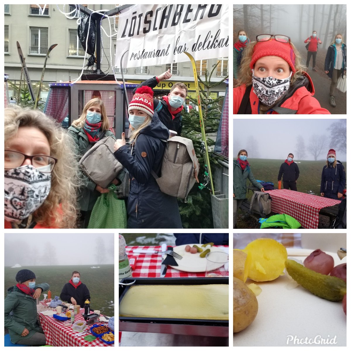 JulieNormandP's tweet photo. Great COVID proof retreat 😷 with my wonderful consular team.  While the 🌞 never came out and we stayed in the 🌫 it didn't alter our positive energy and bonne humeur 😍 Thanks @BernWelcome for the inspiration Balade en raclette!🧀🧀 
#teambuilding #Wellbeing #raclette https://t.co/CuxSzAkU4V