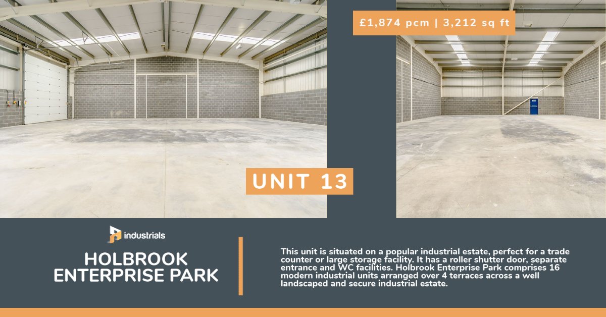 Unit 13 | 3,212 sq ft | Holbrook Enterprise Park, Sheffield is perfect for a trade counter or large storage facility with a roller shutter door, separate entrance &amp; WC facilities. industrials.co.uk/to-let/holbroo… #industrials #sheffield #commercialspace