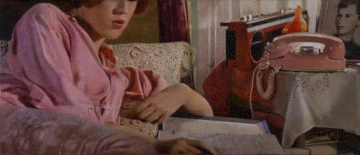 nettculture's tweet photo. Amazing paintings from North Carolina based painter Andrew Leventis at https://t.co/5s5xmigYKl "Pink Phone", oil on linen, 2016, © Andrew Leventis #art #AndrewLeventis #painter #PinkPhone #paintings https://t.co/aIqf6khJaj