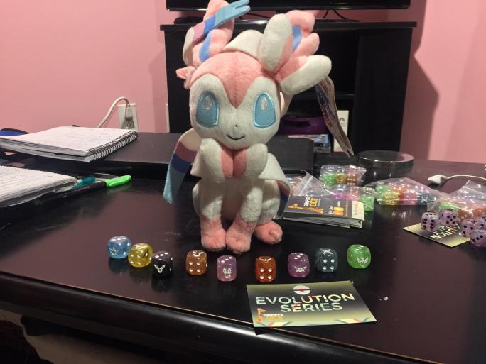 PokeCasters's tweet photo. Wouldn't you want a Sylveon plush to go with your Eevee Dice(by Giraffe Dice)? You can win them this Saturday at our Charity Tabletop Extravaganza by helping raise funds to help sick children!
@disaster_league @platlegends @RecklessRPod @MyFavoritePKMN @Pokemonsnapshot @pokepress https://t.co/RDBtFbZ3sY