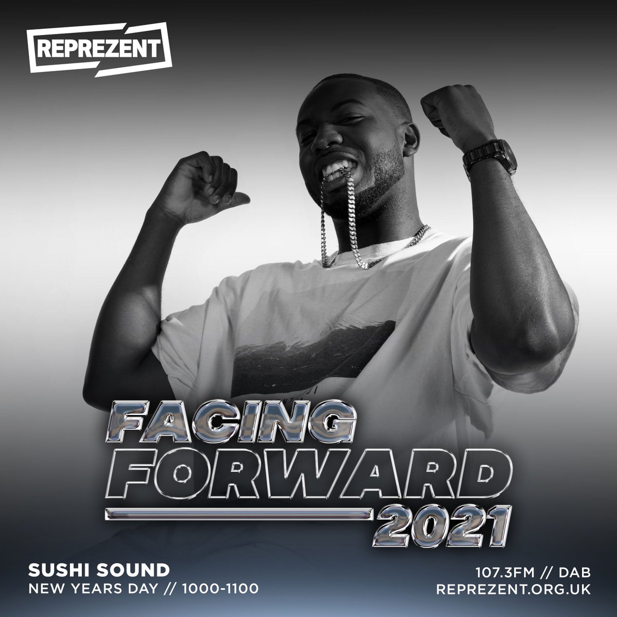 1000-1100

<a href="/sushi_sound/">Sushi Sound</a> kicking off day 2 of #facingforward

Expect some throwbacks and guilty pleasures and a maybe a few exclusives?

📻 107.3FM
📡 DAB
🌍 reprezent.org.uk