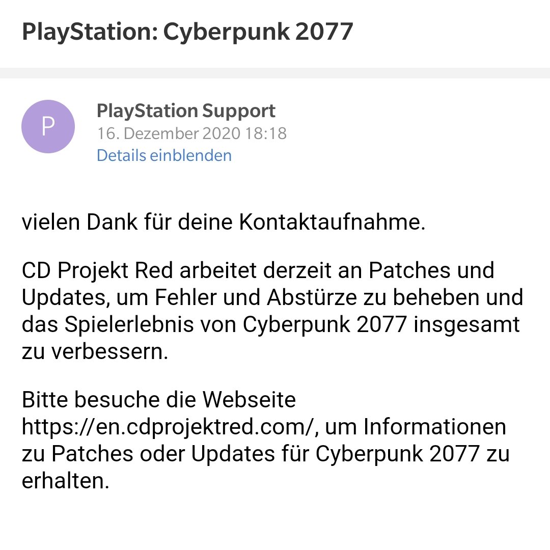 Antwort auf meine Rückgabeanfrage. Habe nichtmal den Prolog durchgespielt. 
Darauf antworten kann ich nicht mehr, weil noreply Email. Soll das so <a href="/PlayStationDE/">PlayStationDE</a> ? Was sagt <a href="/gameswirtschaft/">GamesWirtschaft</a> dazu?