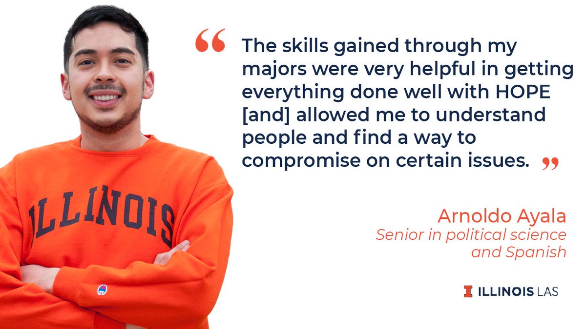 LASillinois's tweet photo. Arnoldo, a senior in @IllinoisPolSci &amp; Spanish, is the vice president of education for I-CAUSE and former department director for Helping Others Personal Excellence (HOPE).

We recently chatted with him about the organizations, his majors, and more.

https://t.co/l7YmZn7j11 https://t.co/FYH8H83z8R