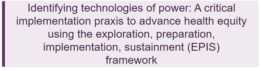 Highlighted at the Best of D&I session  #DIScience20 is this piece by Megan Stanton and colleagues