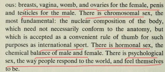 All the biological markers of what makes women a class are not important (except for the Olympics....apparently. Not in 2020). Jan prefers to elevate “psychological sex” so his  #LadyBrain can join the rest of his scatter brained sisters. 