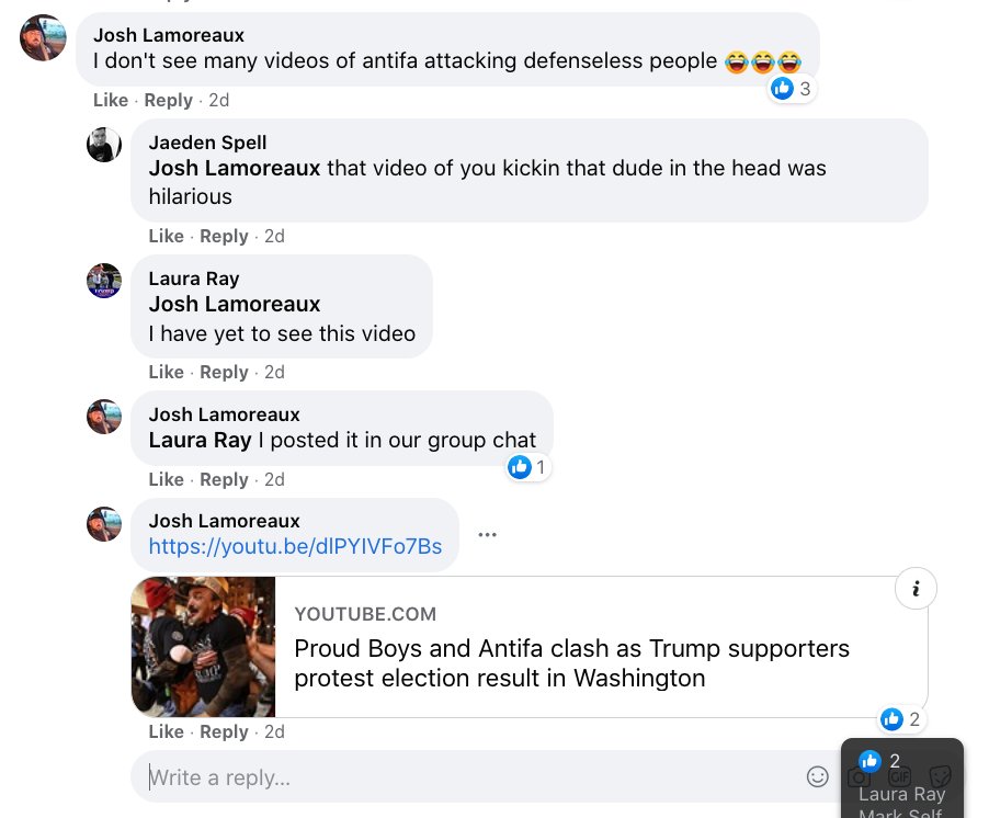 On the topic of mothers approving their children’s violence: Laura Ray Pennington made an appearance on son Joshua Pennington’s post abt hunting ppl down to hurt them.Justin P & Lamoreaux are in the comments, too, confirming Lamoreaux’s attempted murder in the Telegraph vid.