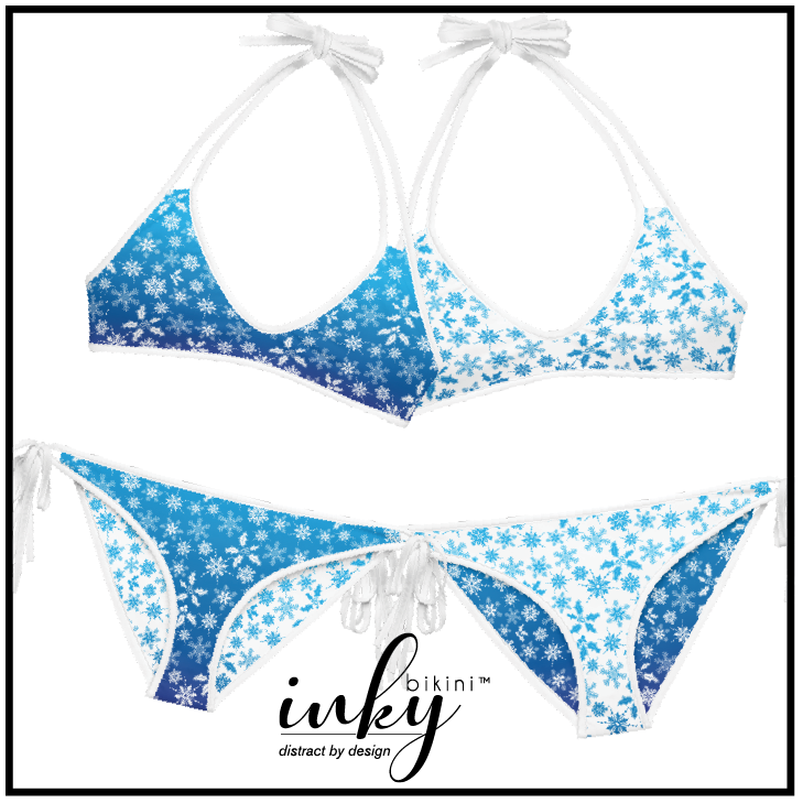 BikiniInky's tweet photo. Inky Bikini’s “Frosty” Reversible suits are just what you need for the season!

Distract by Design!
Exclusively at https://t.co/cxChzaFLyB

#inkybikini #holidays #frosty #snowflakes #inky #swimwear #swimsuit #model #bikinimodel #beachmodel #reversibleswimwear #beachlife #bikini https://t.co/J8gz4WFUIQ