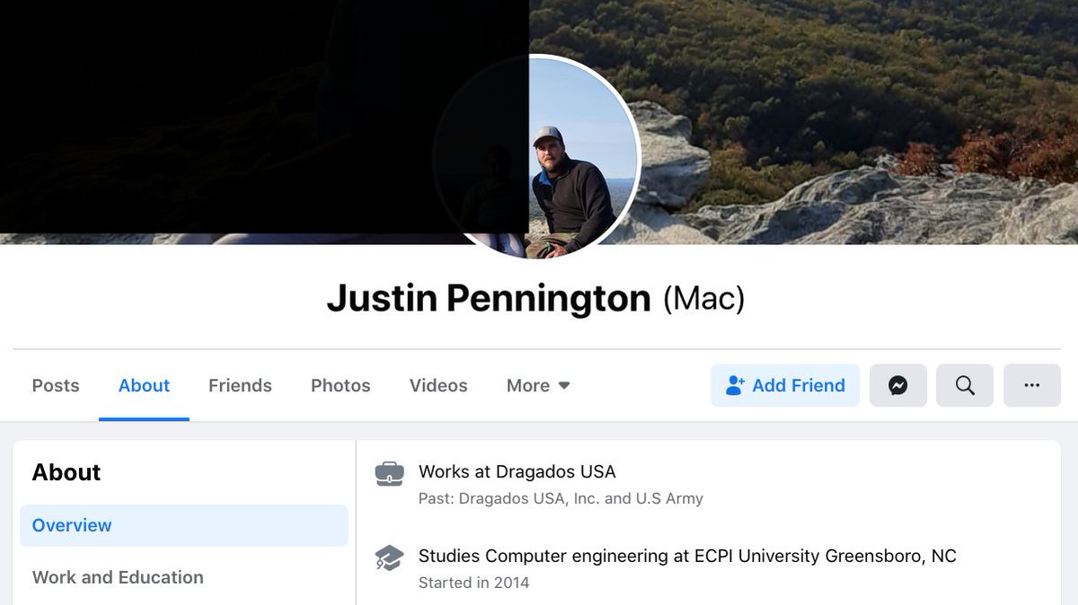 Justin Pennington allegedly works at Dragados USA & studies computer engineering at ECPI Univ in Greensboro when he’s not collaborating w/ ppl to cross state lines to commit violence against people in a pandemic.