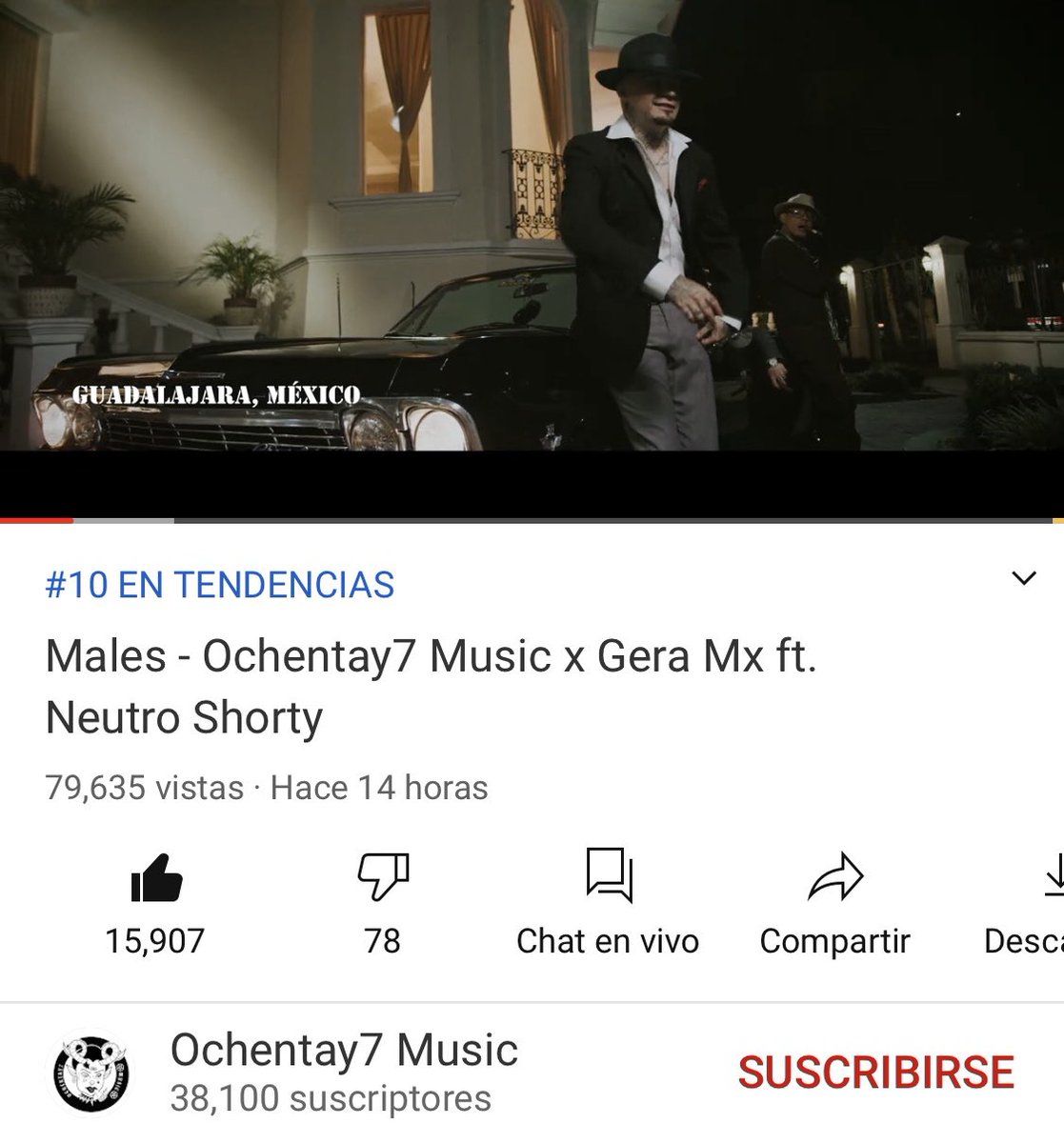 Ochentay7M's tweet photo. #10 en tendencias de @YouTubeMexico, sigan dándole 🔥 a #MALES x @MxGeraMx x @neutropimp 😈
>> https://t.co/Us5DxrbXeO << https://t.co/syEo5y5SeF