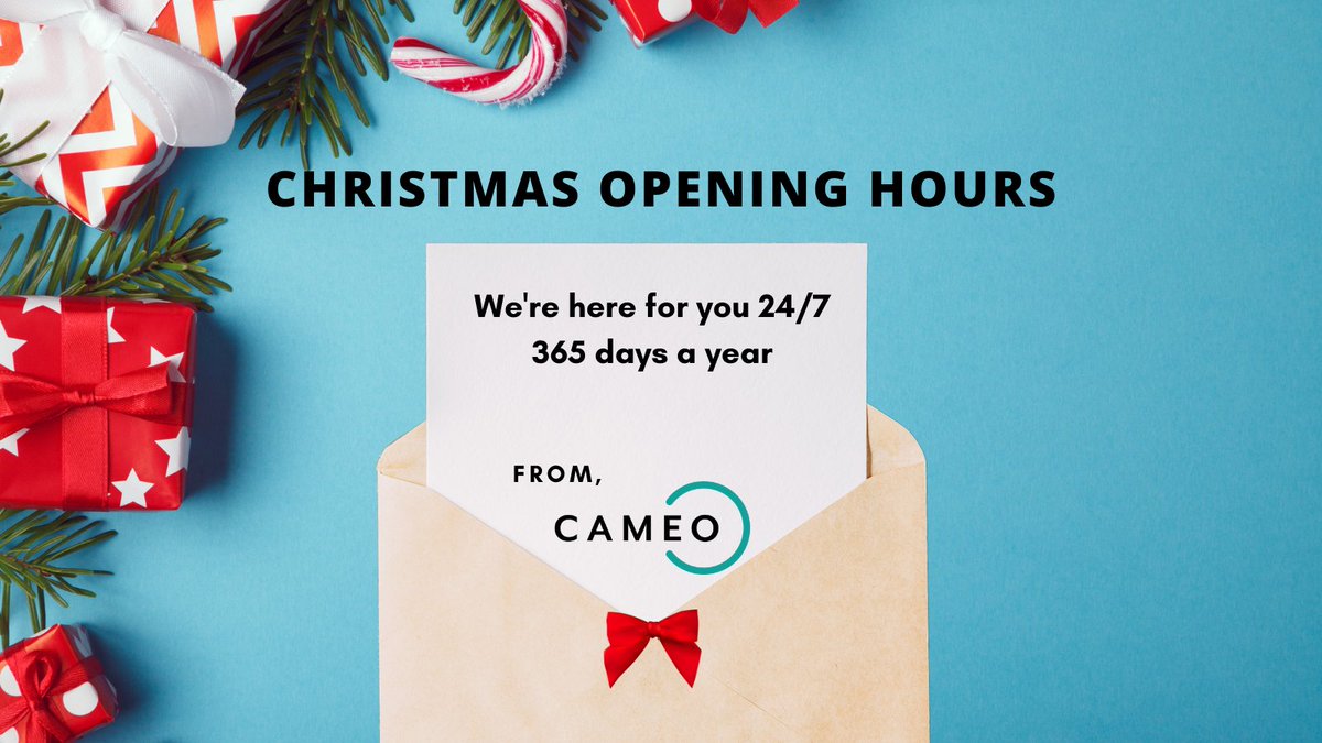uk_cameo's tweet photo. This Christmas Cameo are here for you 24/7, 365 days a year.

#hardwaresupport #securedatadisposal #inventorymanagement #UPSservices #hardwaresupply #inhouse #secure #getintouch https://t.co/HSGxxEkpod