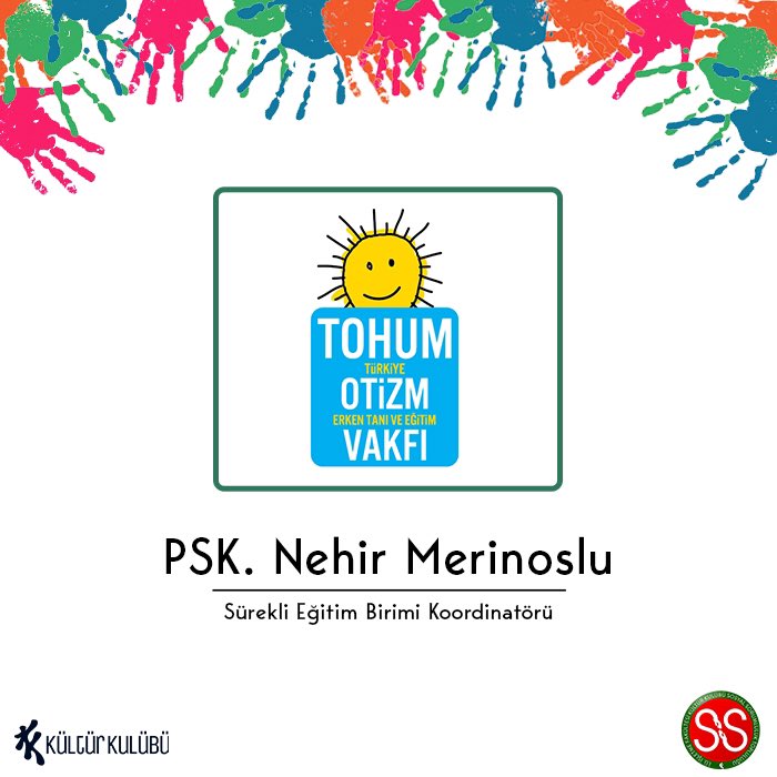kulturkulubusos's tweet photo. “Otizm spektrum bozukluğu” olan çocukların erken tanısının konulması, özel eğitimi ile topluma kazandırılmasına öncülük edilmesi ve bunun yaygınlaştırılmasını amaçlayan Tohum Otizm Vakfı Sosyal Sorumluluk Günleri’nde bizimle! 🎉💛 #SSG20 #iyiliksosu https://t.co/jSBG36Jryo