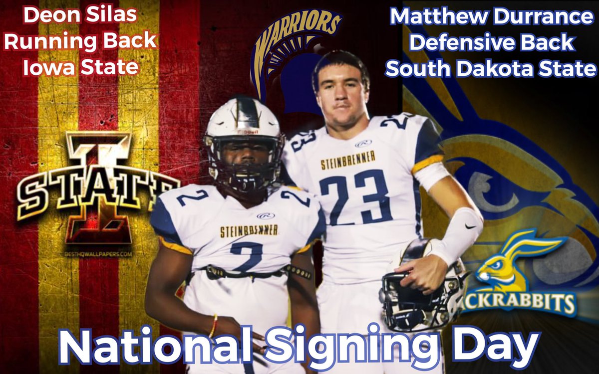 2 boys showed up 4 years ago &amp; now leave as men that have done it the right way! Couldn’t be more proud as they embark on the next journey. They will be celebrated today at 3:50pm. Once a Warrior, always a Warrior! Congrats!
 #brotherhood #footballisfamily @Jugojuego <a href="/Dos_Pryme/">Pryme Silas</a>