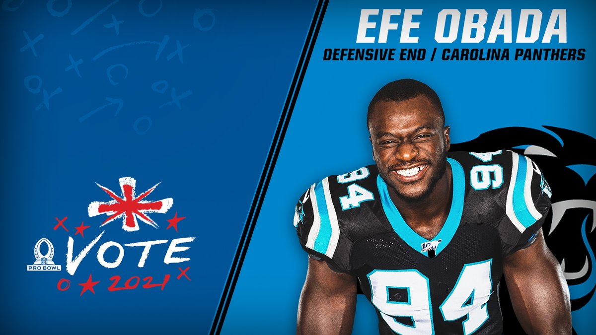 NFLUKIRE's tweet photo. Let's get our @EfeObadaUK to the Pro Bowl!

RT to vote!

@Panthers 👊

#ProBowlVote https://t.co/r6DdsEpJwZ